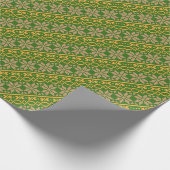 Litauisches Vintages Volkskunst-Grünsternmuster Geschenkpapier (Ecke)