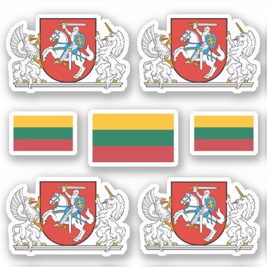 Litauisches Wappen und Flagge Aufkleber (Vorderseite)