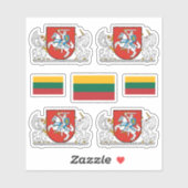 Litauisches Wappen und Flagge Aufkleber (Blatt)