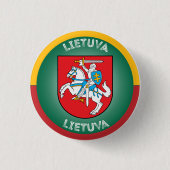Litauisches Wappen (Vytis) Kreisform Button (Vorderseite)