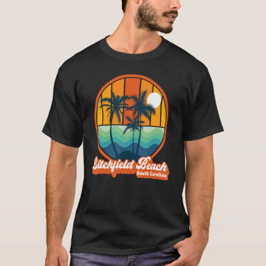 Litchfield Beach South Carolina Summer 90s Beach S T-Shirt (Vorderseite)