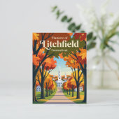 Litchfield Connecticut Postkarte (Stehend Vorderseite)