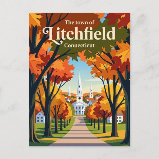 Litchfield Connecticut Postkarte (Vorderseite)