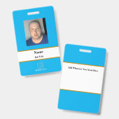 Lite Blue Employee ID Badge Ausweis (Vorder- & Rückseite)
