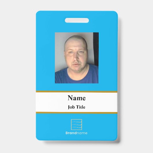 Lite Blue Employee ID Badge Ausweis (Vorderseite)