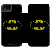 Lite-Brite Bat Emblem Incipio iPhone Geldbeutel-Hülle (Folio Geöffnet)