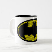 Lite-Brite Bat Emblem Zweifarbige Tasse (Vorderseite Links)