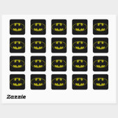 Lite-Brite-Fledermaus-Emblem Quadratischer Aufkleber (Blatt)