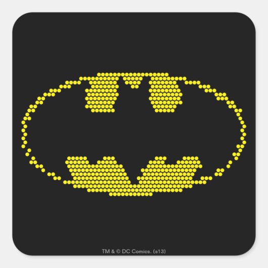 Lite-Brite-Fledermaus-Emblem Quadratischer Aufkleber (Vorderseite)