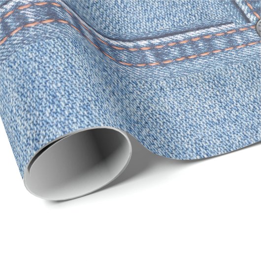 Lite Denim Jeans Wrapping Paper Geschenkpapier (Rolleneckpunkt)