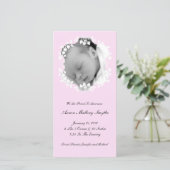 Lite Pink Girl New Baby Foto Card Ankündigung (Stehend Vorderseite)