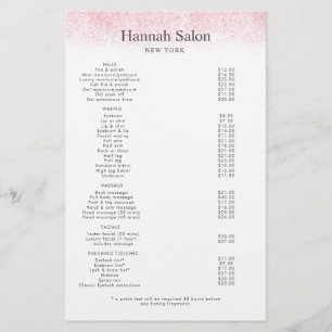 Lite Pink Glitzer Beauty Salon Flyer