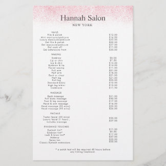 Lite Pink Glitzer Beauty Salon Flyer