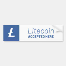 Litecoin akzeptiert hier Fensteraufkleber-Decal