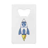 Litecoin an die Mondrakete Geldbeutel Flaschenöffner (Rückseite)