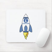 Litecoin an die Mondrakete Mousepad (Mit Mouse)