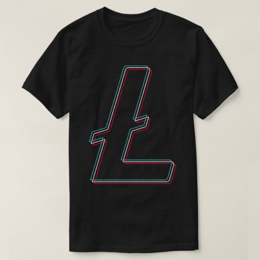 Litecoin Blue Pink glitch moderne Typografie Art g T-Shirt (Design vorne)