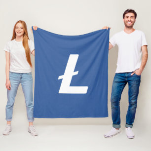 Litecoin CryptoCurrency LTC Logo Blue Einfach Fleecedecke