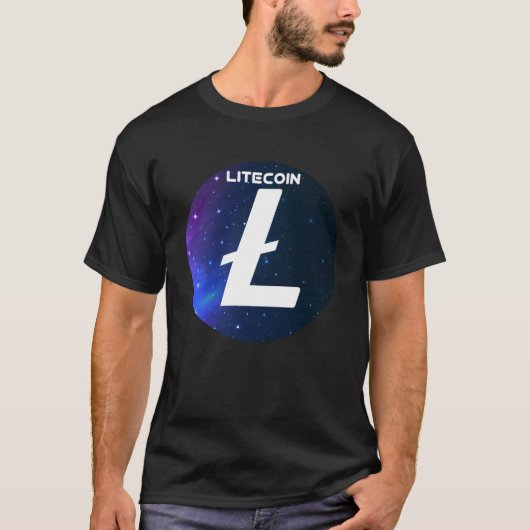 Litecoin Cryptowährung Space Galaxy LTC Crypto Mo T-Shirt (Vorderseite)