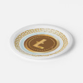 Litecoin-Grieche Pappteller (Schrägansicht)