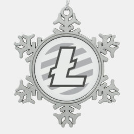 Litecoin Logo-Symbol-Schlüsselweihnachtsverzierung Schneeflocken Zinn-Ornament