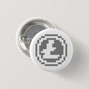 Litecoin LTC 8-Bit-Logo Knopf Button