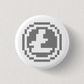 Litecoin LTC 8-Bit-Logo | Knopf Button (Vorderseite)