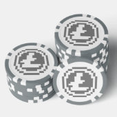 Litecoin LTC 8-Bitlogo | Poker-Chips Pokerchips (Stapel)