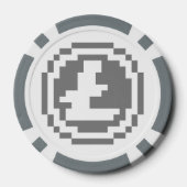 Litecoin LTC 8-Bitlogo | Poker-Chips Pokerchips (Rückseite)