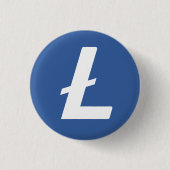 Litecoin (LTC) Cryptowährung Blockchain Flair Button (Vorderseite)