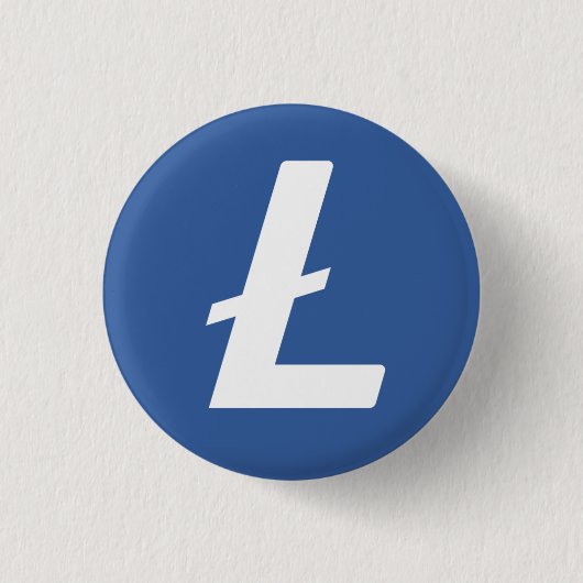 Litecoin (LTC) Cryptowährung Blockchain Flair Button (Vorderseite)