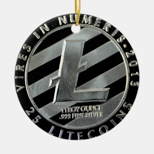 litecoin Münzen Keramikornament (Vorne)