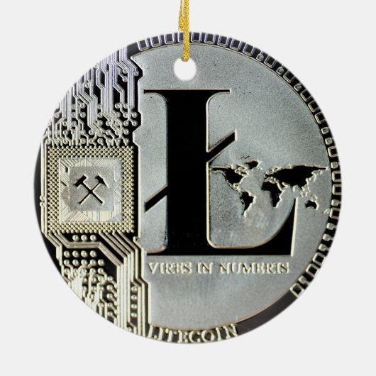 litecoin Münzen Keramikornament (Hinten)