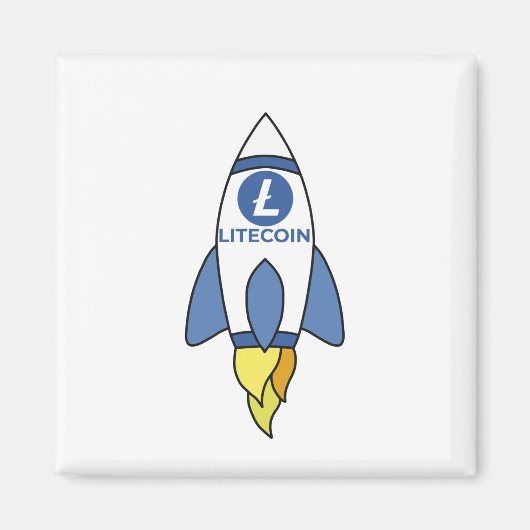 Litecoin To The Moon Rocket Magnet (Vorne)