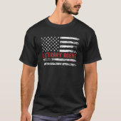 Literarische Agent USA Flag Profession Retro Job T T-Shirt (Vorderseite)