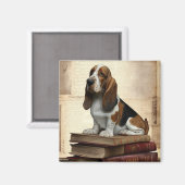 Literarische Basset Hound Magnet (Vorderseite/Rückseite)