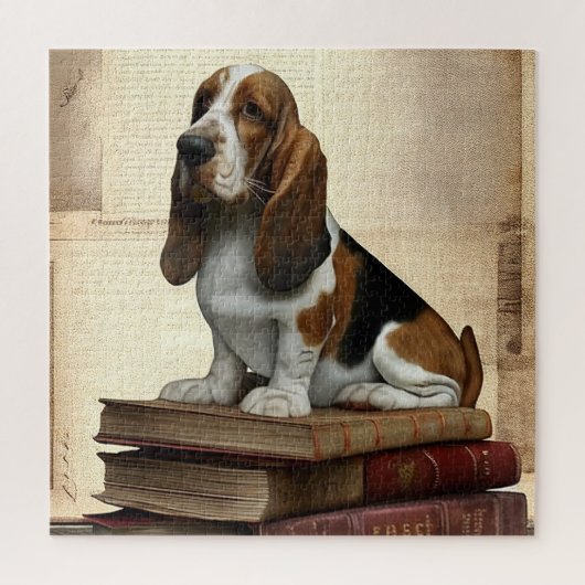Literarische Basset Hound Puzzle (Vertikal)