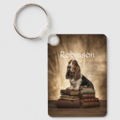 Literarische Basset Hound Schlüsselanhänger (Vorderseite)