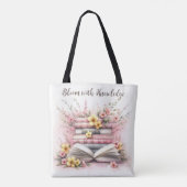 Literarische Bloom Tote Tasche - Bücherbücher (Rückseite)