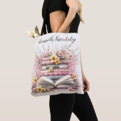 Literarische Bloom Tote Tasche - Bücherbücher (Von Nahem)