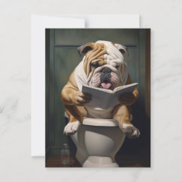 Literarische Bulldog | Funny Bathroom Spaß Postkarte