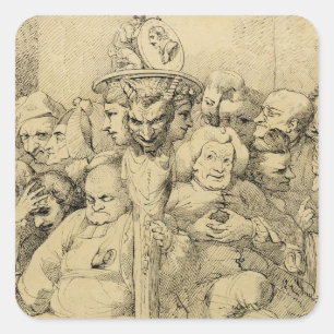 Literarische Charaktere rund um die Medaille Quadratischer Aufkleber