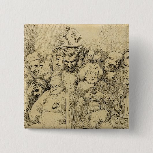 Literarische Charaktere zusammengebaut um das Button (Vorderseite)