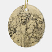 Literarische Charaktere zusammengebaut um das Keramikornament (Links)