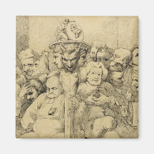 Literarische Charaktere zusammengebaut um das Magnet