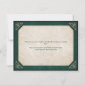 Literarische Hochzeit der grünen Geek-Buchbiblioth Dankeskarte (Rückseite)