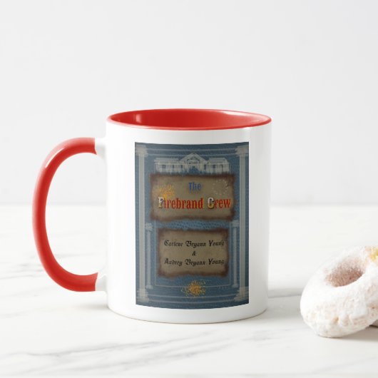 Literarische Merch-Tasse "Die Firebrand-Crew" Tasse (Mit Donut)