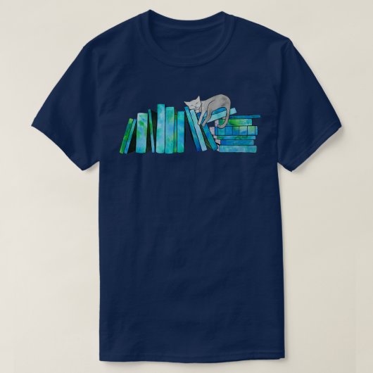 Literarische Nickerchen Blau T-Shirt (Design vorne)