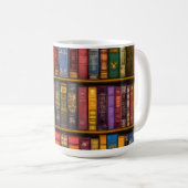Literarische Schätze - Klassische Alte Bücher Kaffeetasse (VorderseiteRechts)