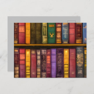Literarische Schätze - Klassische Alte Bücher Postkarte